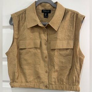 Rachel Zoe Camel Sleeveless Crop Top